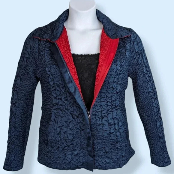 Reversible Red & Blue Zip Jacket - Picture 3 of 7